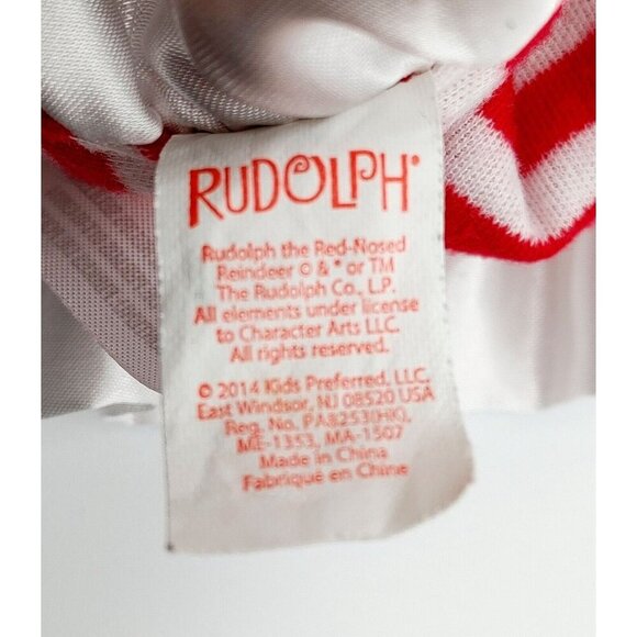 Rudolph Clarice Babys 1st Lovey Christmas Security Blanket Red White Satin - Picture 6 of 6